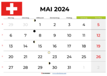 Kalender Mai 2024 Schweiz