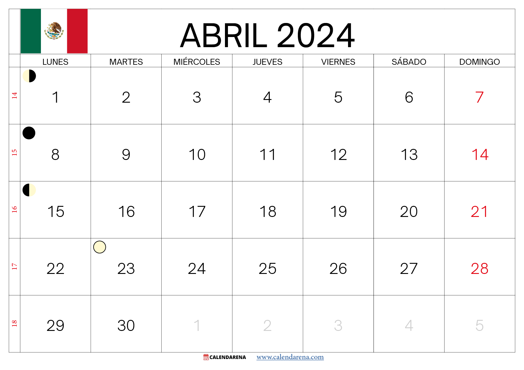 Mes De Abril 2024 Mexico