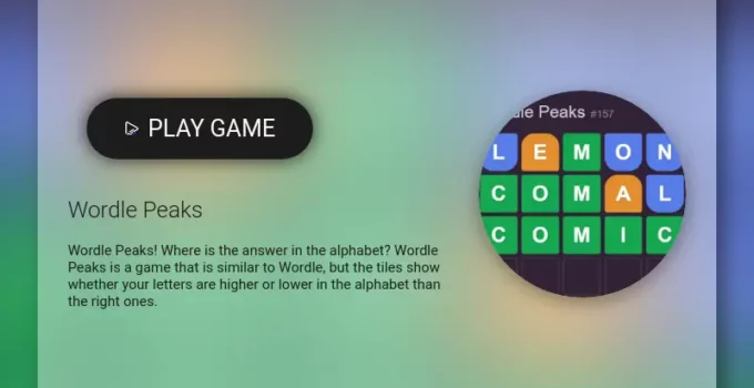 Play Wordle Peaks game