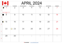 April 2024 Calendar Canada With Holidays