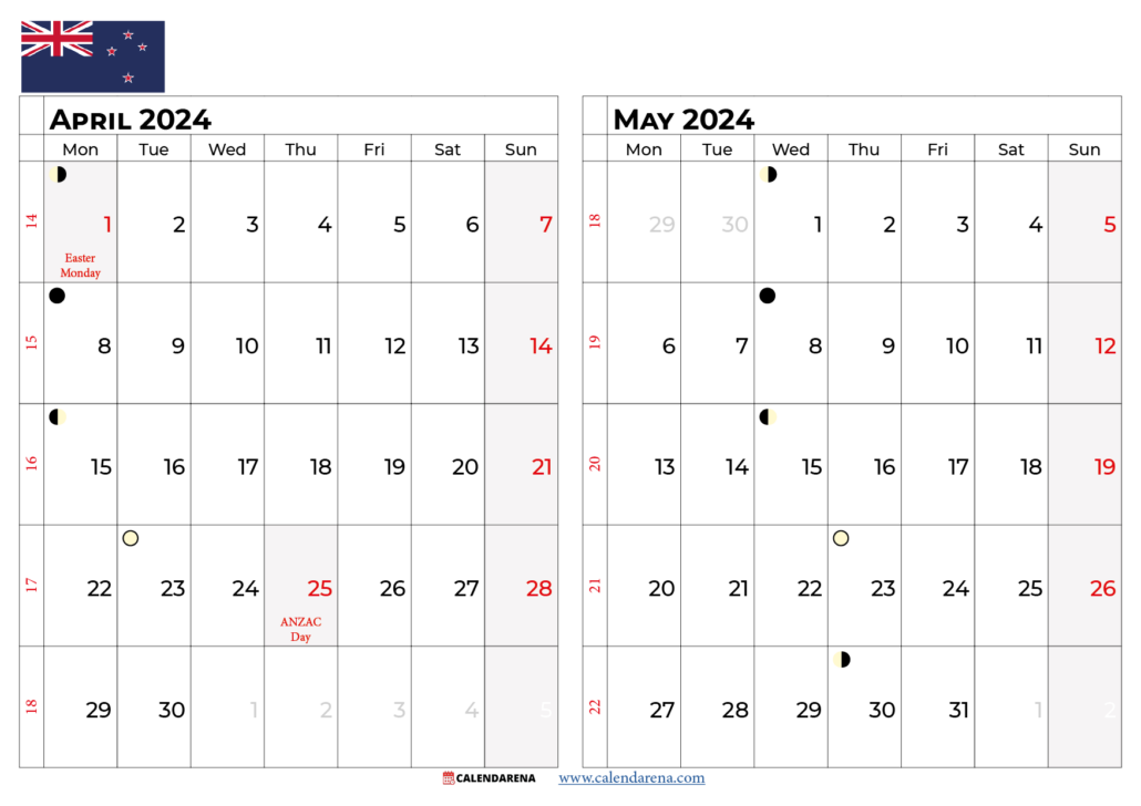 May 2024 Calendar NZ