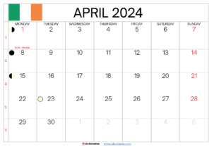 April 2024 Calendar Ireland With Holidays