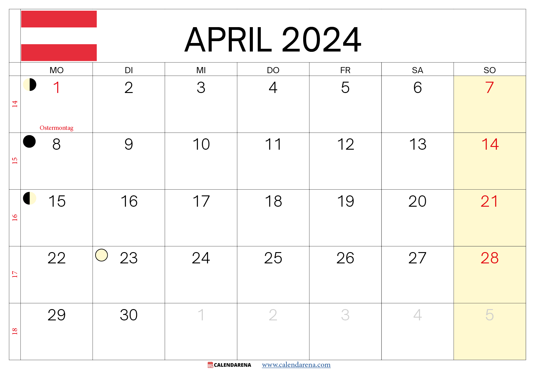april kalender 2024 österreich
