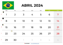 calendário abril 2024 brasil