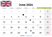 June 2024 Calendar UK