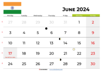 june 2024 calendar india