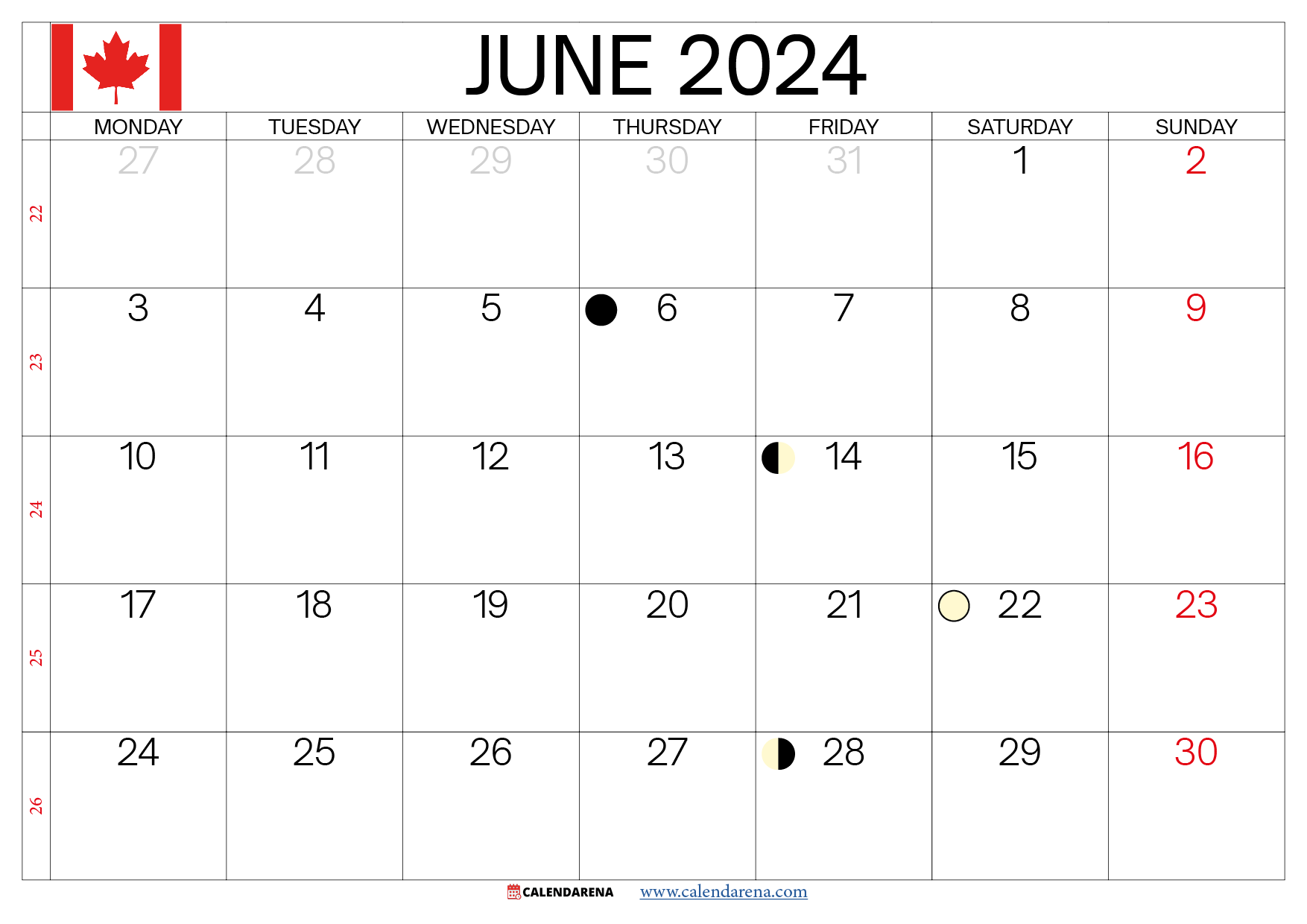 june 2024 calendar printable canada