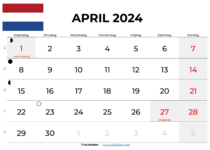 kalender april 2024 nederland