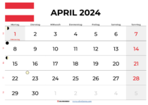 kalender april 2024 österreich