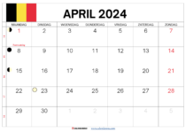 kalender april 2024 pdf België