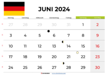 kalender juni 2024 Deutschland