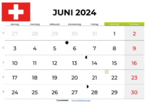 kalender juni 2024 Schweiz