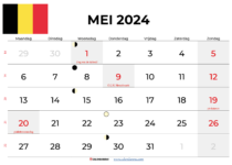 kalender mei 2024 België