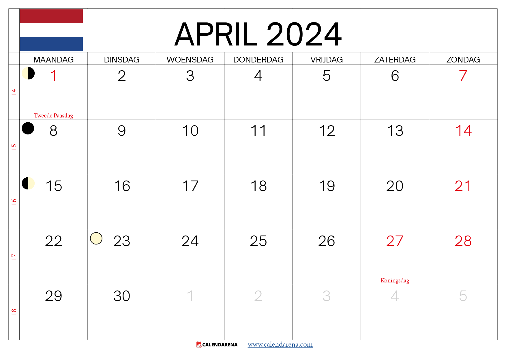 maand april 2024 nederland