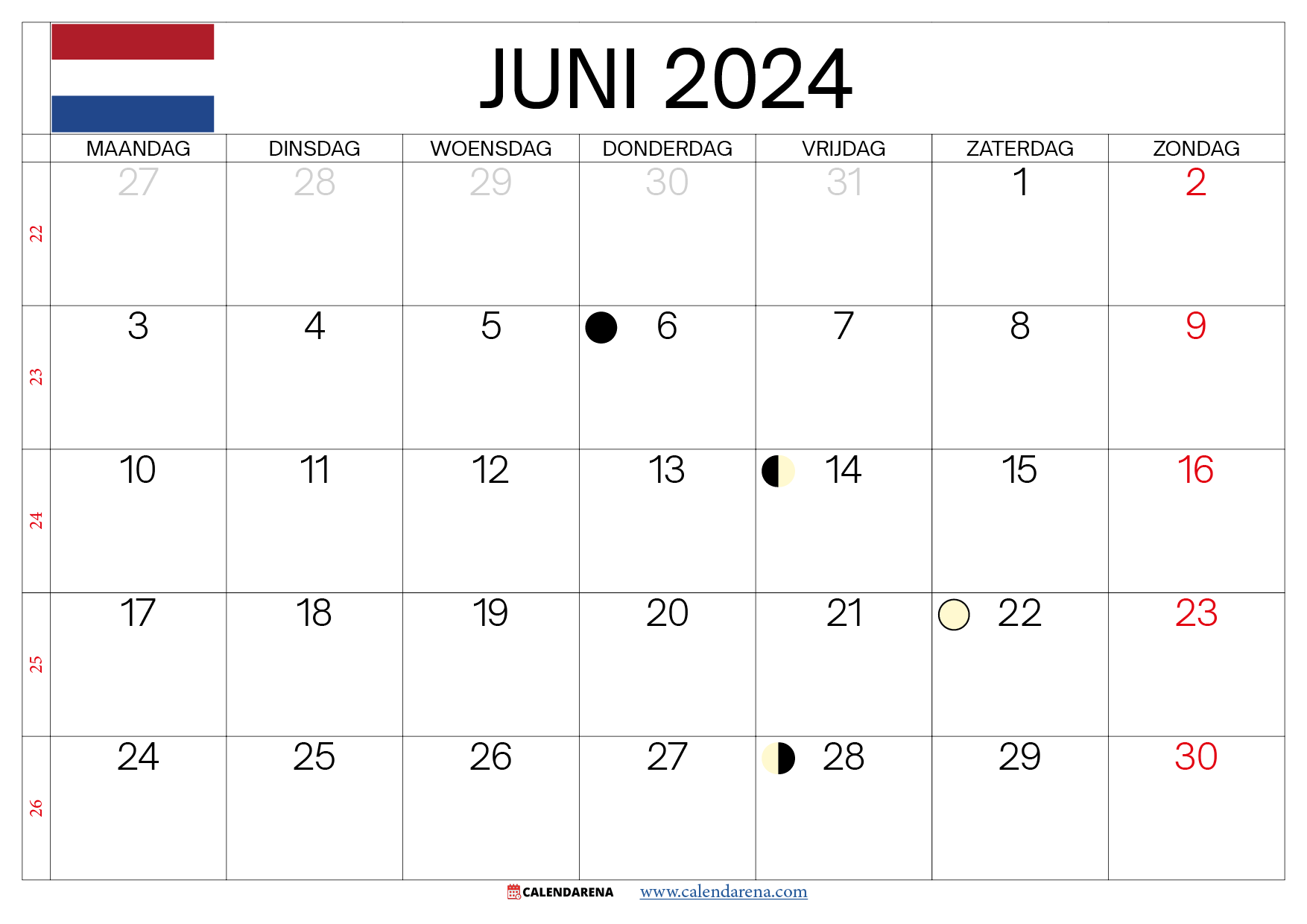 maand juni 2024 nederland