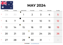 may 2024 calendar Australia