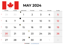 may 2024 calendar Canada
