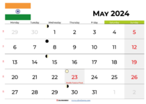 may 2024 calendar India