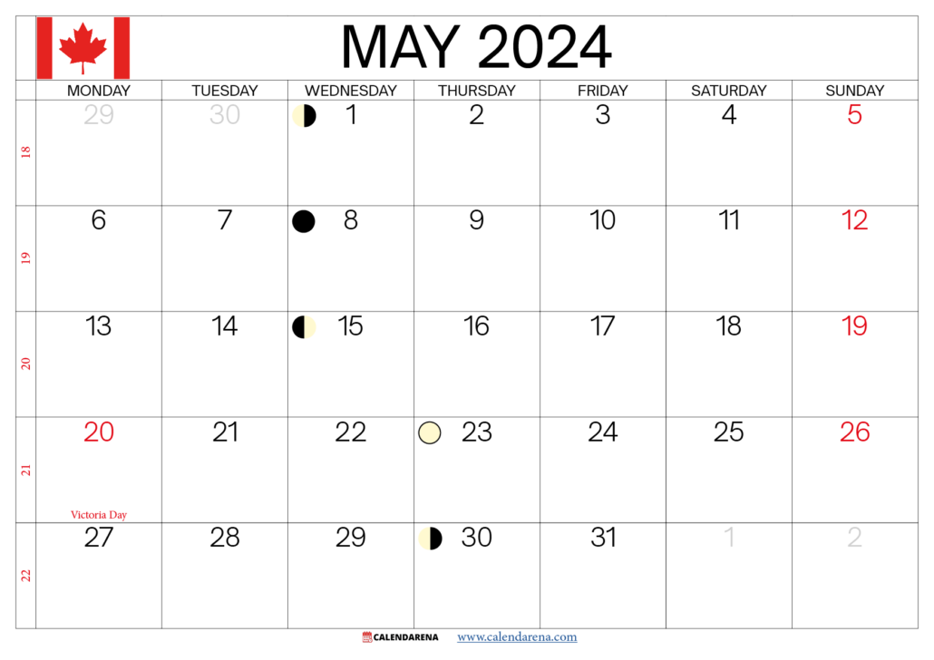 May 2024 Calendar Canada With Holidays