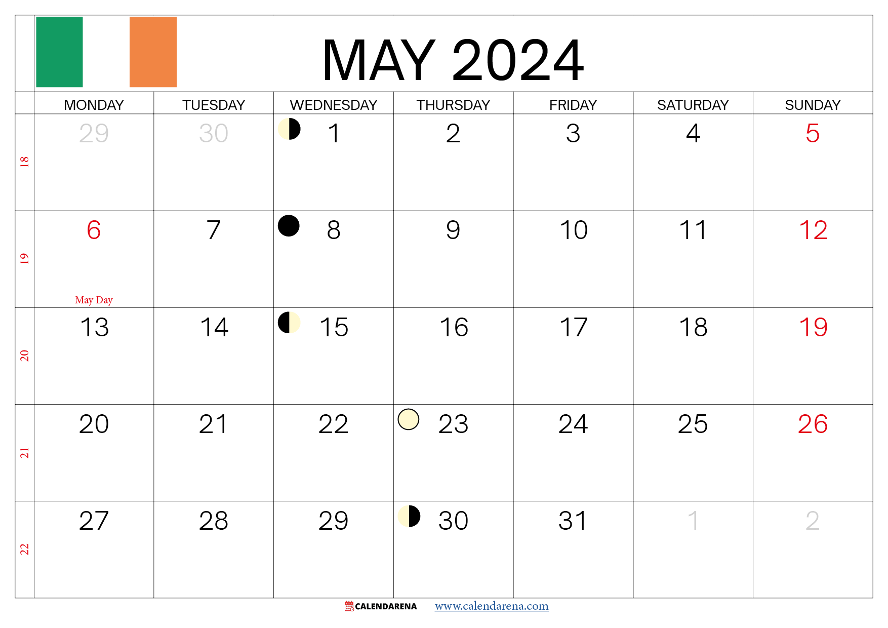 may calendar 2024 ireland