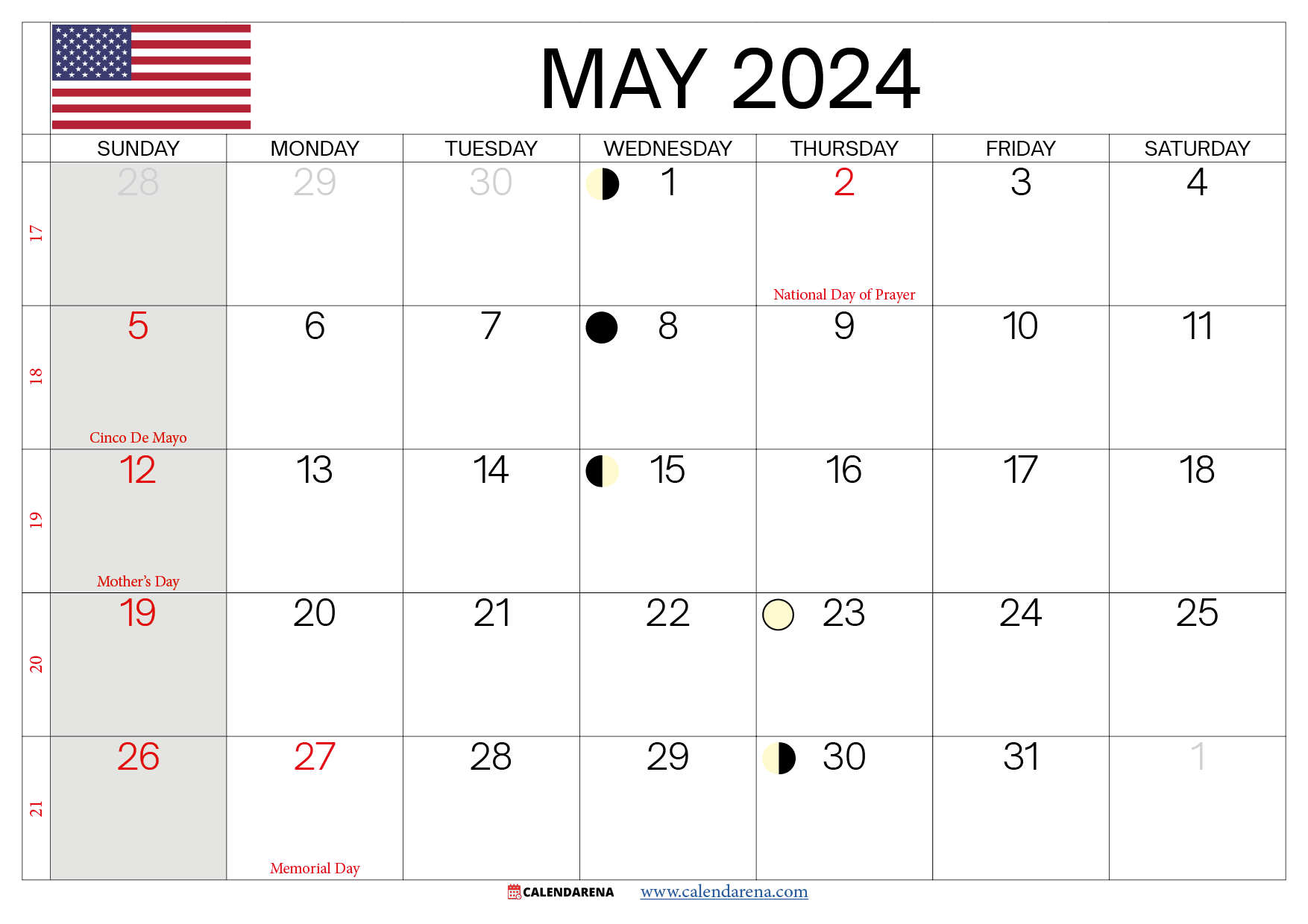 may holidays 2024 USA