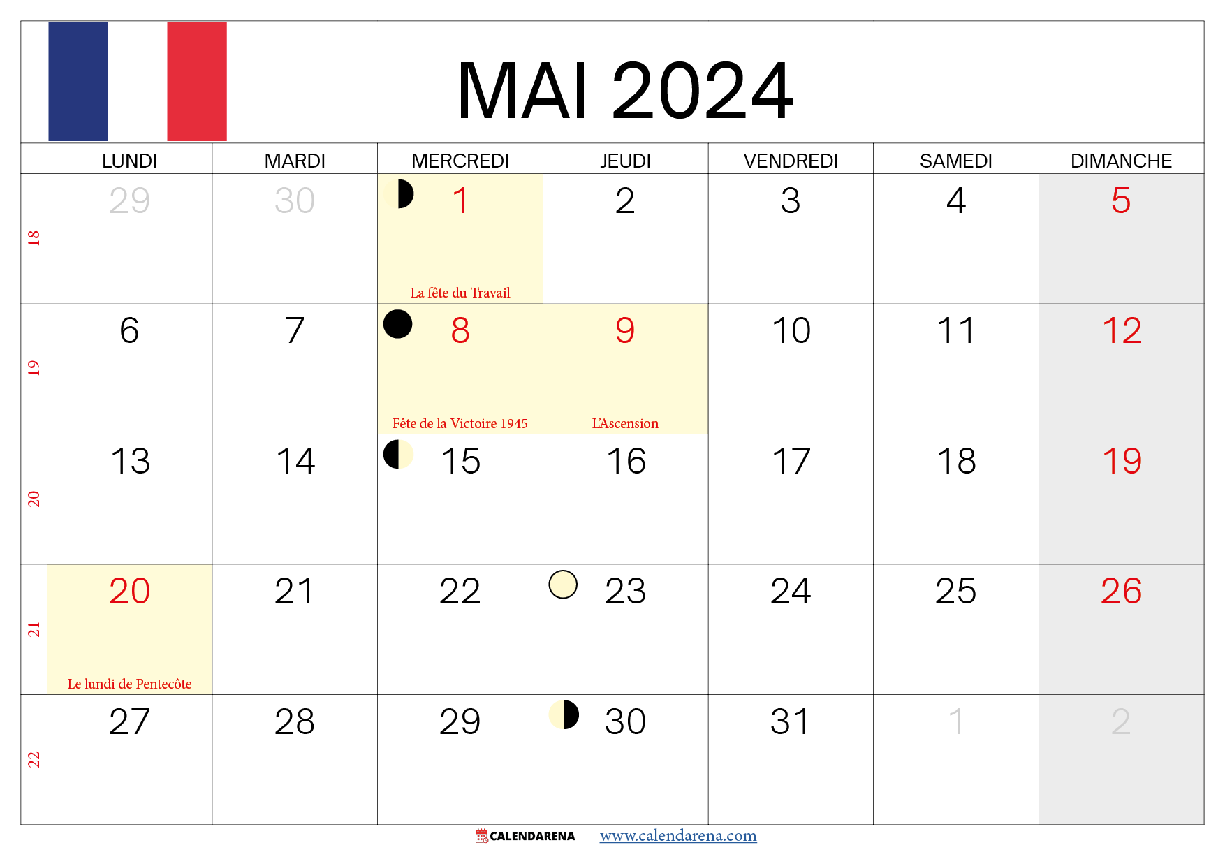planning mai 2024 France