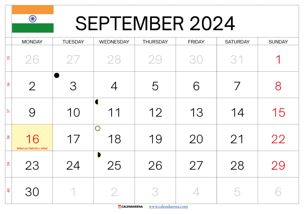 September 2024 Calendar India