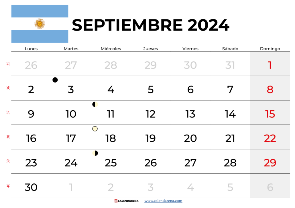 Calendario Septiembre 2024 Argentina