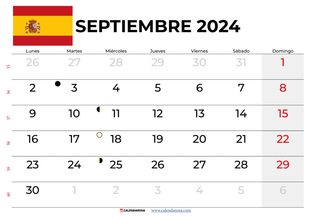Calendario Septiembre 2024 España