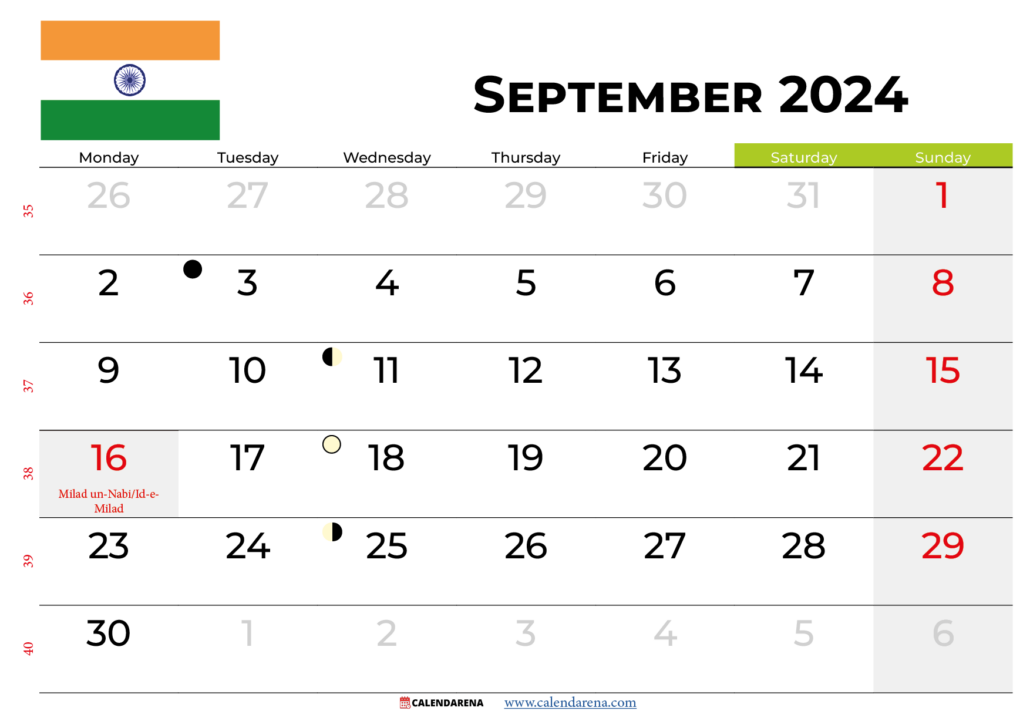 September 2024 Calendar India