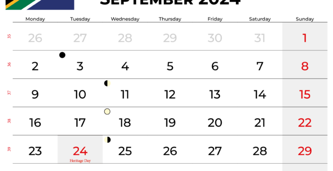 September 2024 Calendar With Holidays South Africa Calendarena