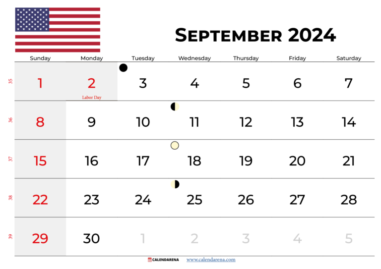 September 2024 Calendar Usa