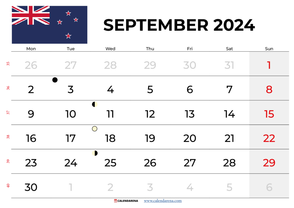September 2024 Calendar Nz