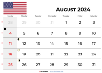 august 2024 calendar USA