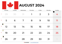 august calendar 2024 canada