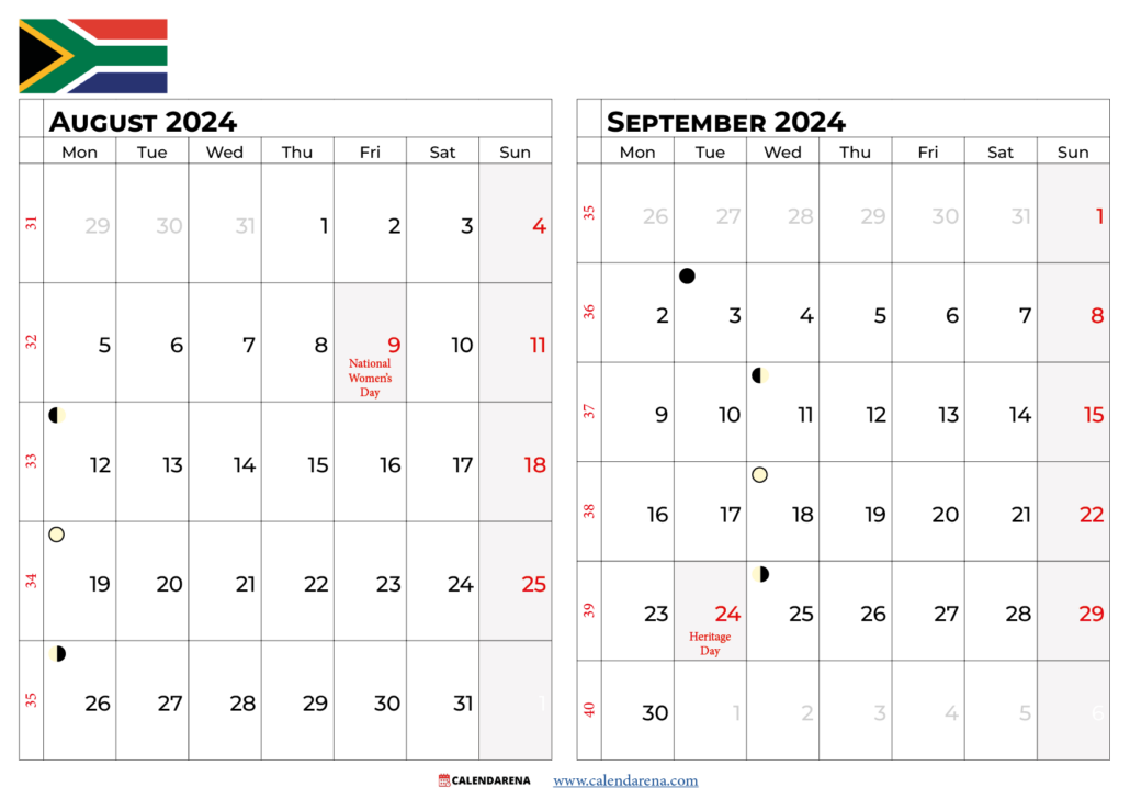 September 2024 Calendar South Africa