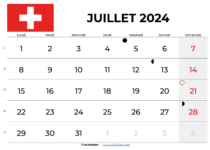 calendrier juillet 2024 suisse