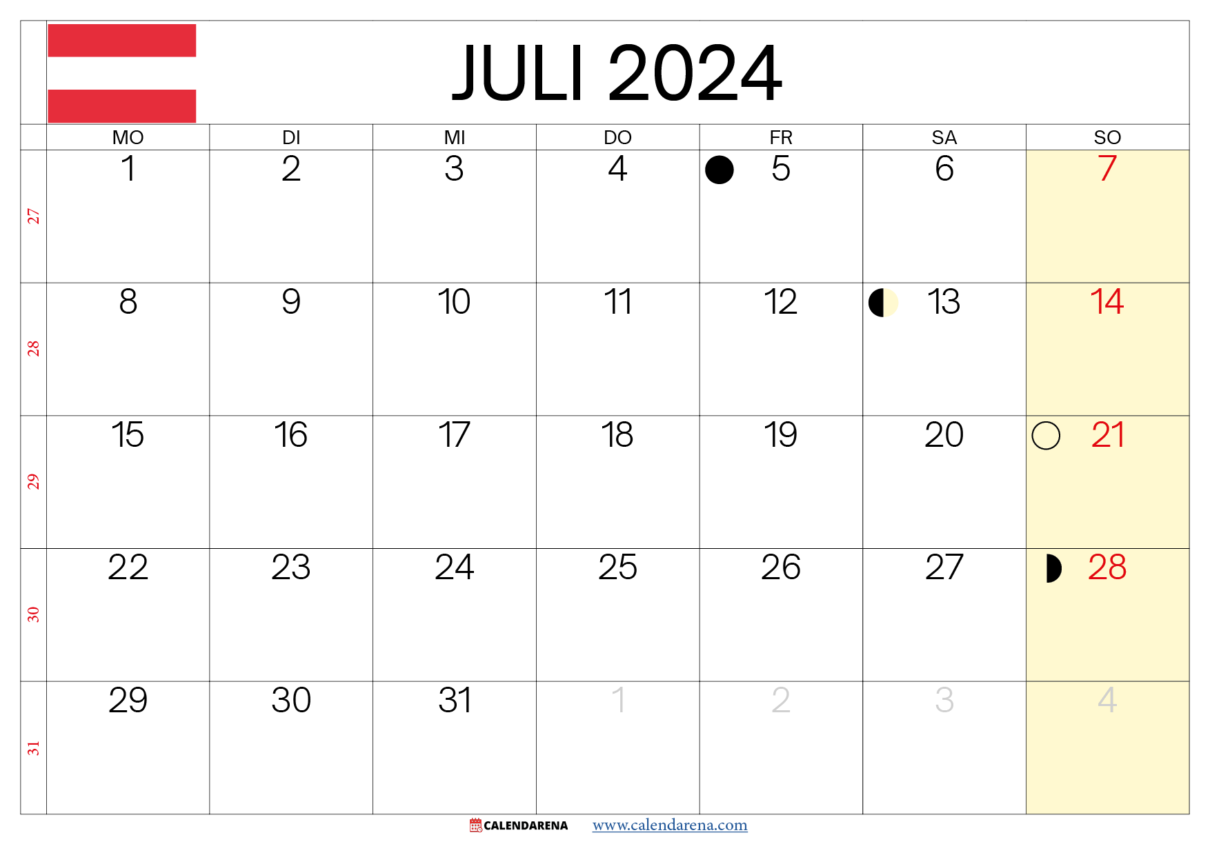 juli kalender 2024 österreich