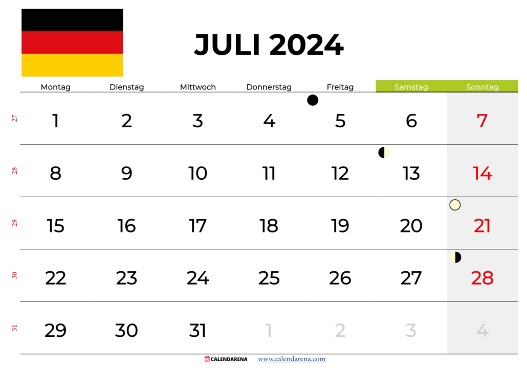 kalender juli 2024 Deutschland