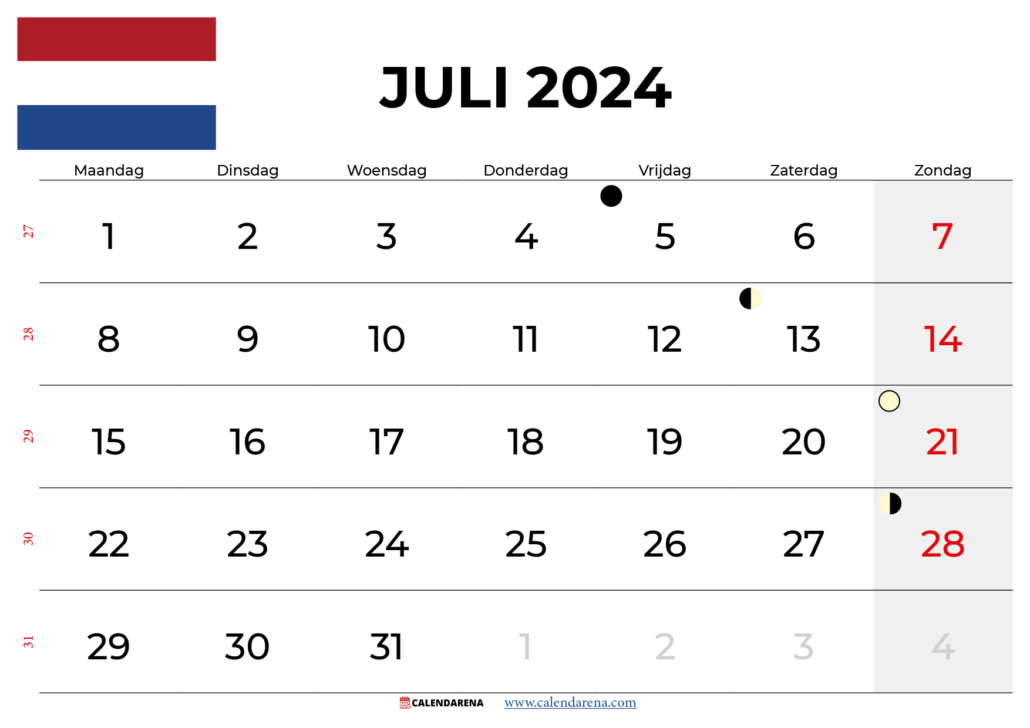 kalender juli 2024 nederland