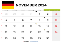 Kalender November 2024 Deutschland