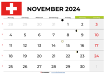 Kalender November 2024 Schweiz
