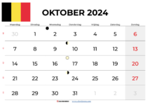 Kalender Oktober 2024 België