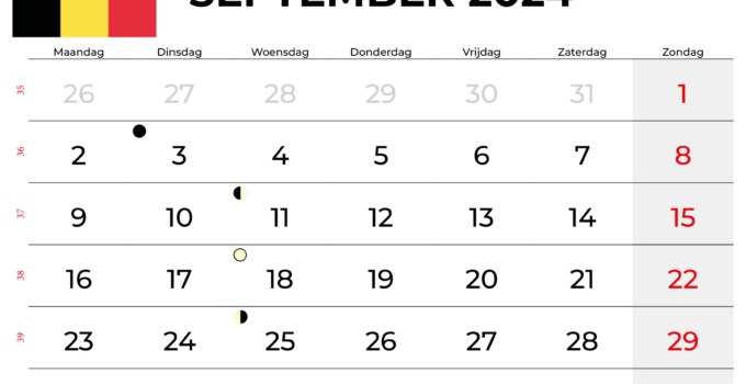 Kalender September 2024 België