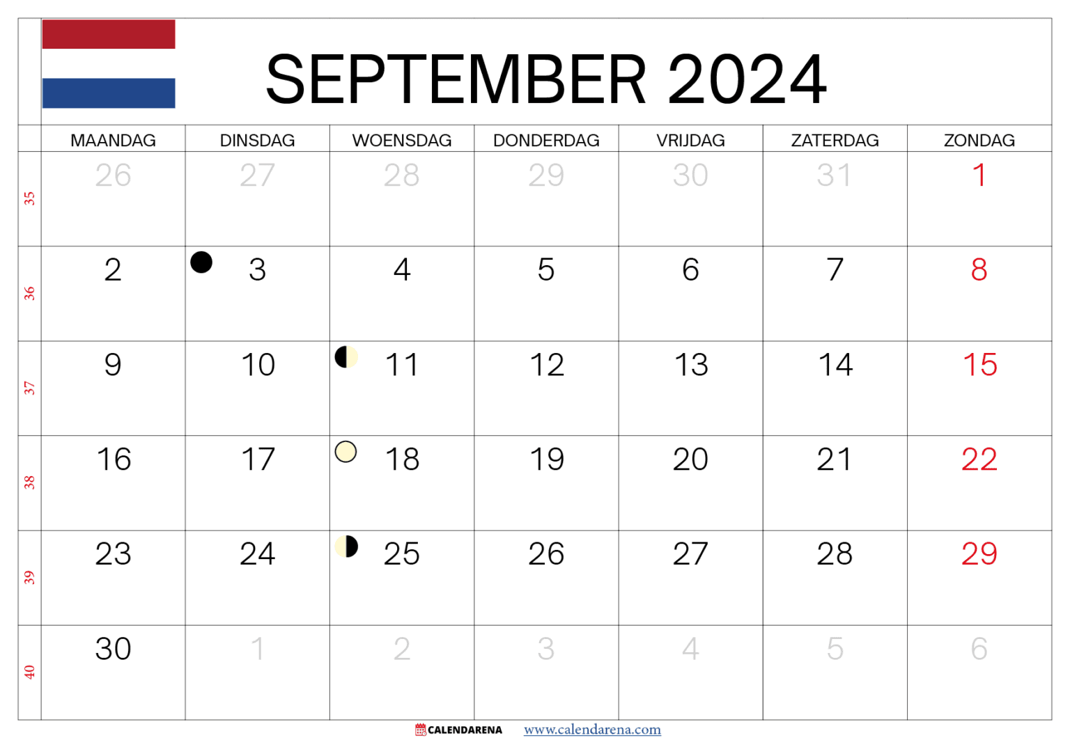 Kalender September 2024 Nederland Kalender september 2024 nederland