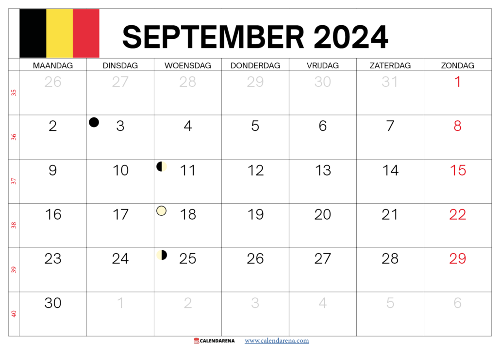 Kalender September 2024 België