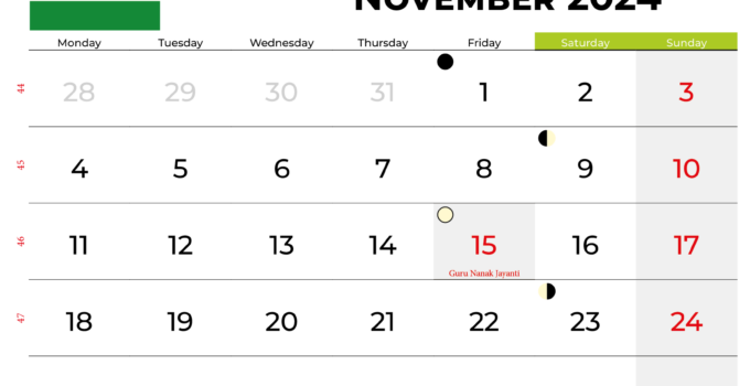 November 2024 Calendar India