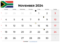 November 2024 Calendar South Africa