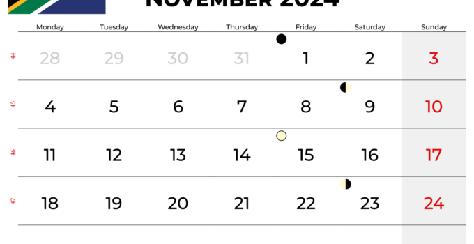 November 2024 Calendar South Africa