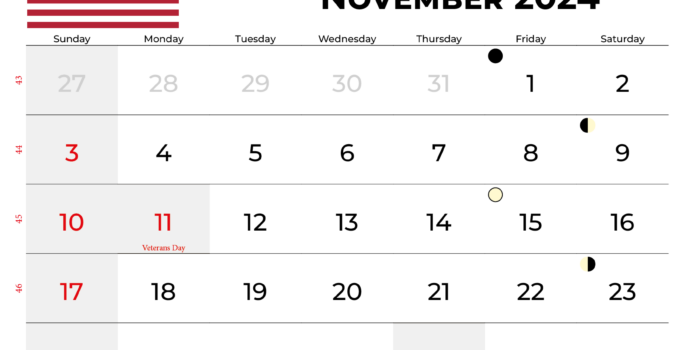 November 2024 Calendar Usa